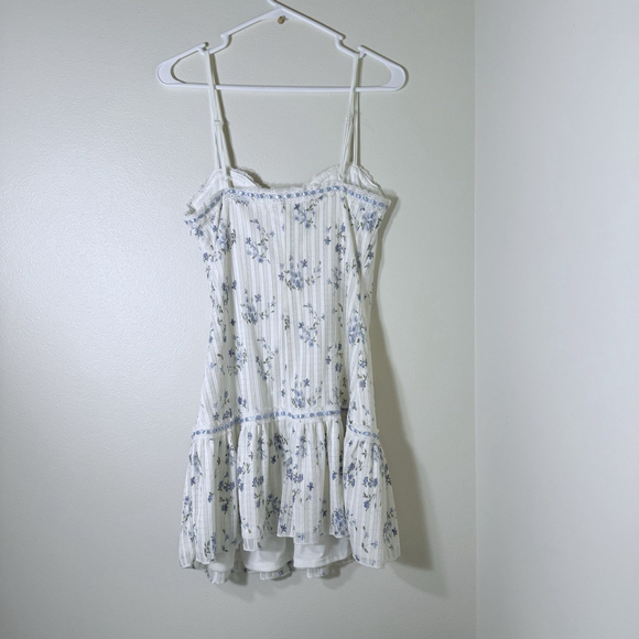 Jessica Simpson white blue floral lace dress Size L - Picture 4 of 5